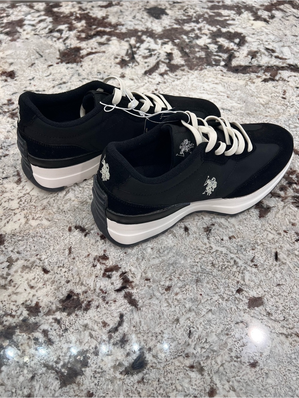 U.S. Polo Assn. Black and White Women's Platform Sneakers